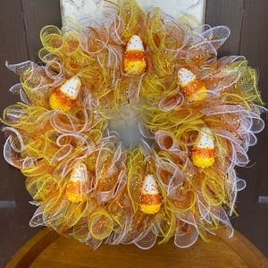 14” candy corn inspired wreath